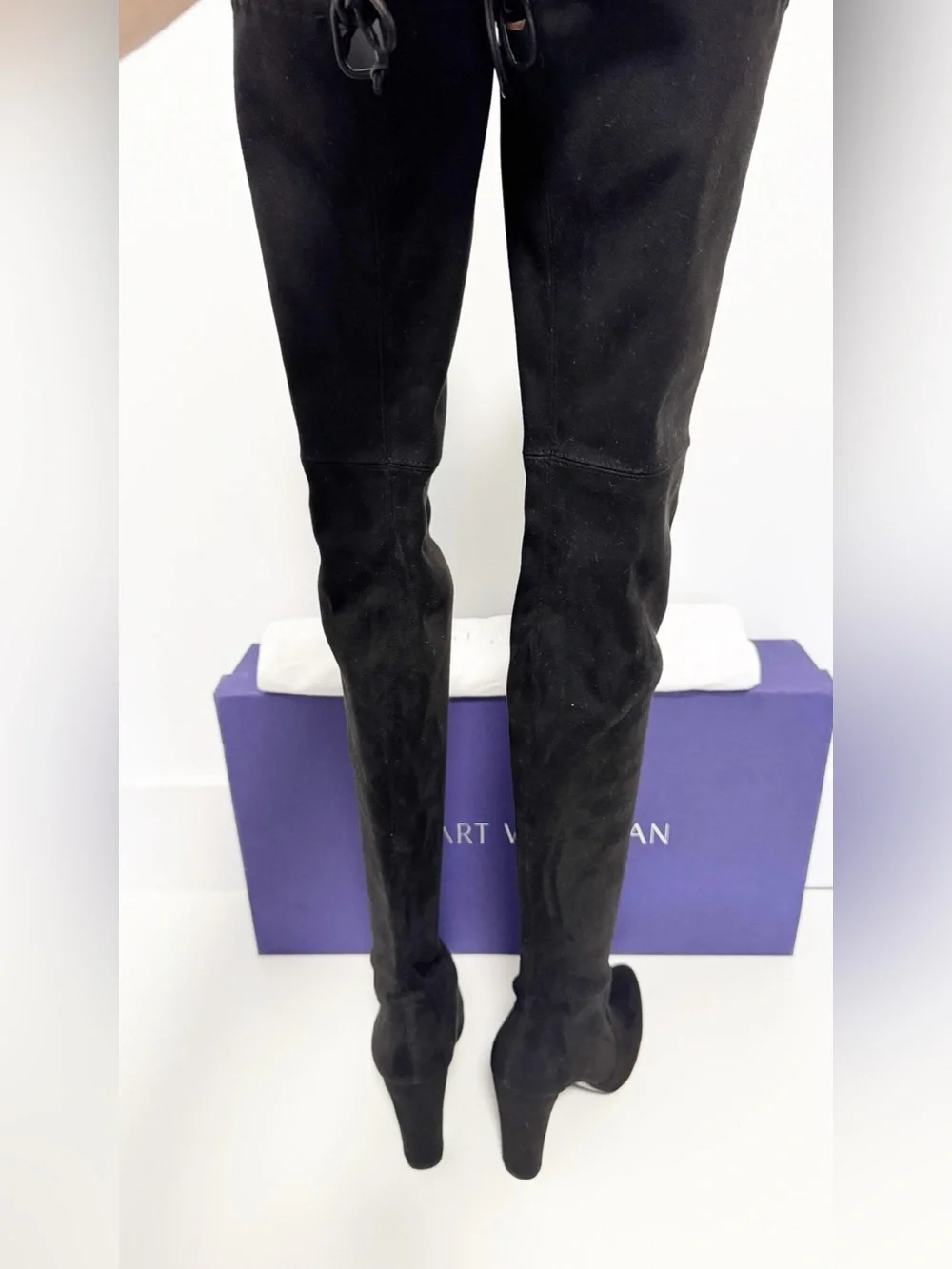 Stuart Weitzman Boots Alllegs Noir Ultrastretch Thigh High Boots Size 38.5
